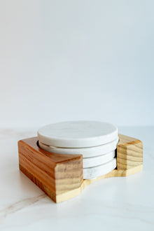  Wooden Round Coaster Set
