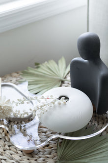  Flat Round Ceramic Textured Vase